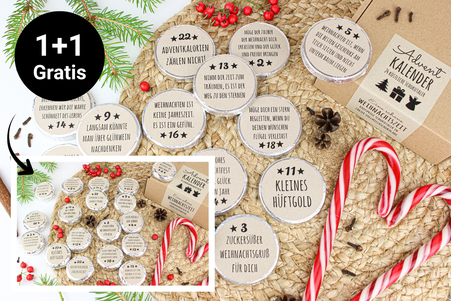 1+1 Gratis Adventkalender