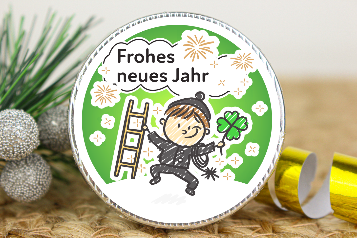 Schokotaler "Frohes neues Jahr"