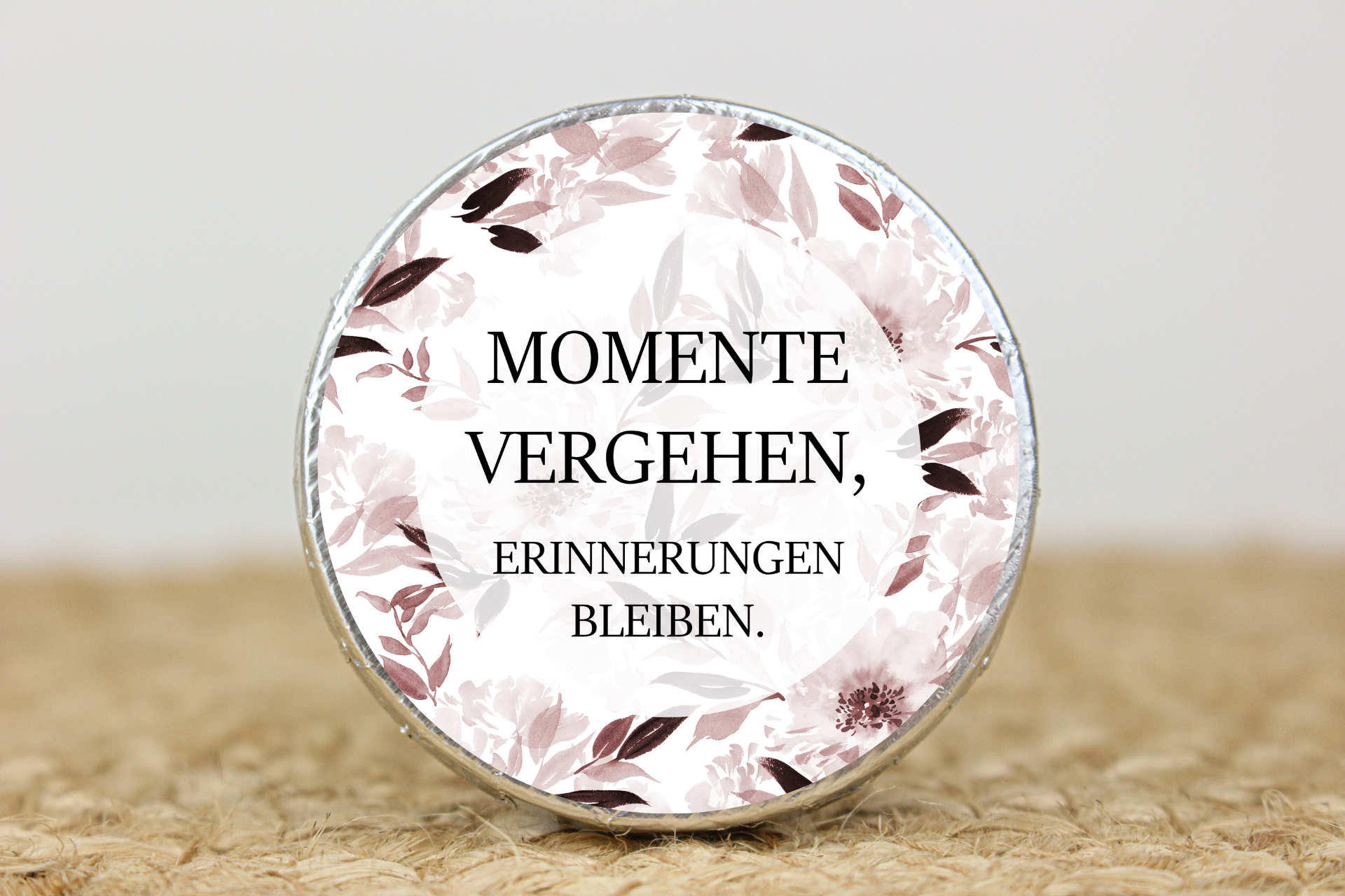 Momente vergehen, Erinnerungen bleiben, Wunderschöner Schokotaler, Süße Geschenkideen für jeden Anlass