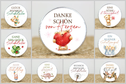 Fairtrade-Schokotaler mit verschiedenen süßen Motiven, Perfekt als kleines Geschenk aus österreichischen Qualitätsschokolade