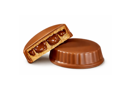 Fairtrade-Waffeltaler zum selbst gestalten über unseren Online-Konfigurator von Schokischenk, Waffel mit Haselnusscreme in edlem Kakaomantel mit eigenem Motiv oder Logo