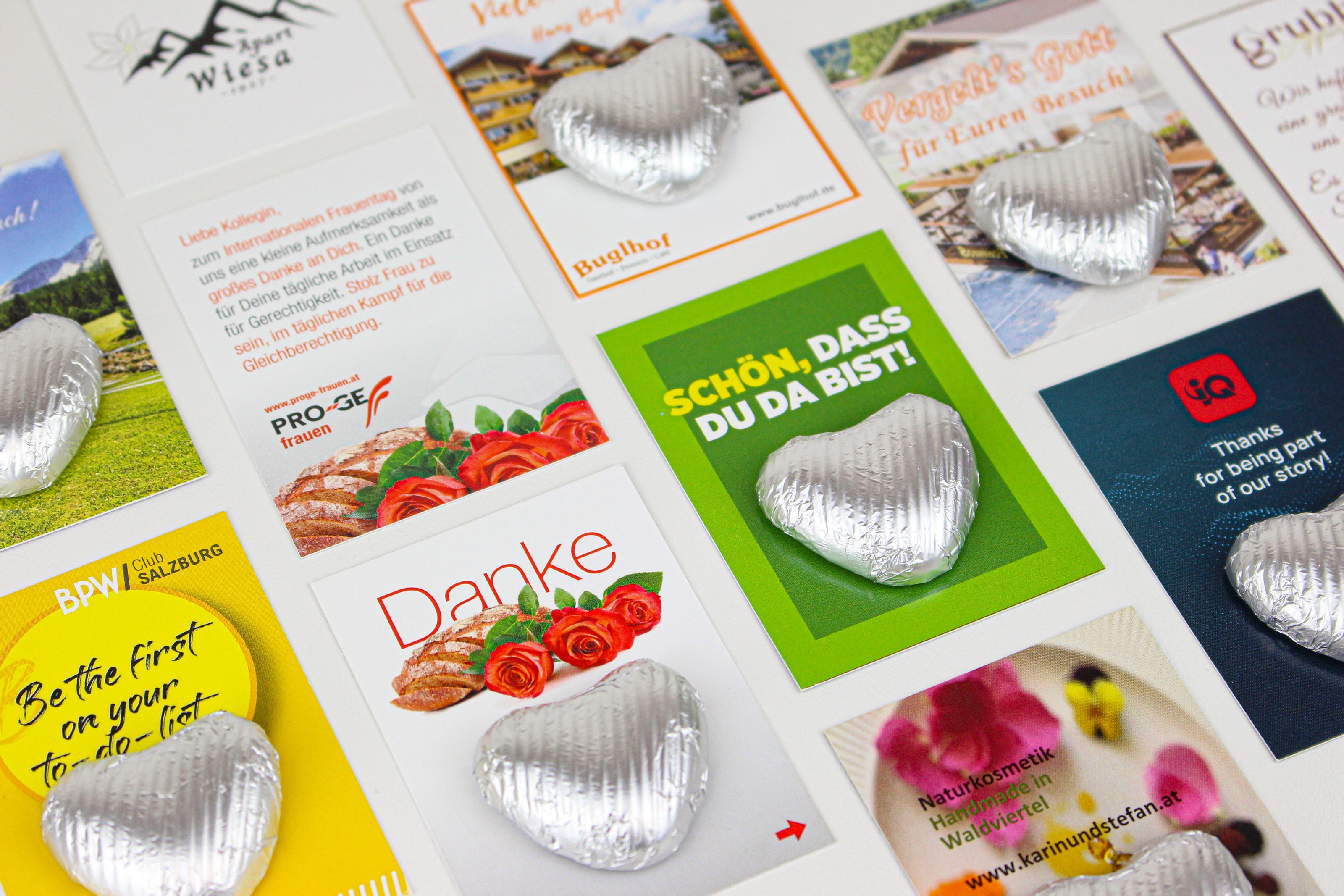 Werbemittel Schokolade aus Österreich, Fairtrade Qualität, Schokokarten
