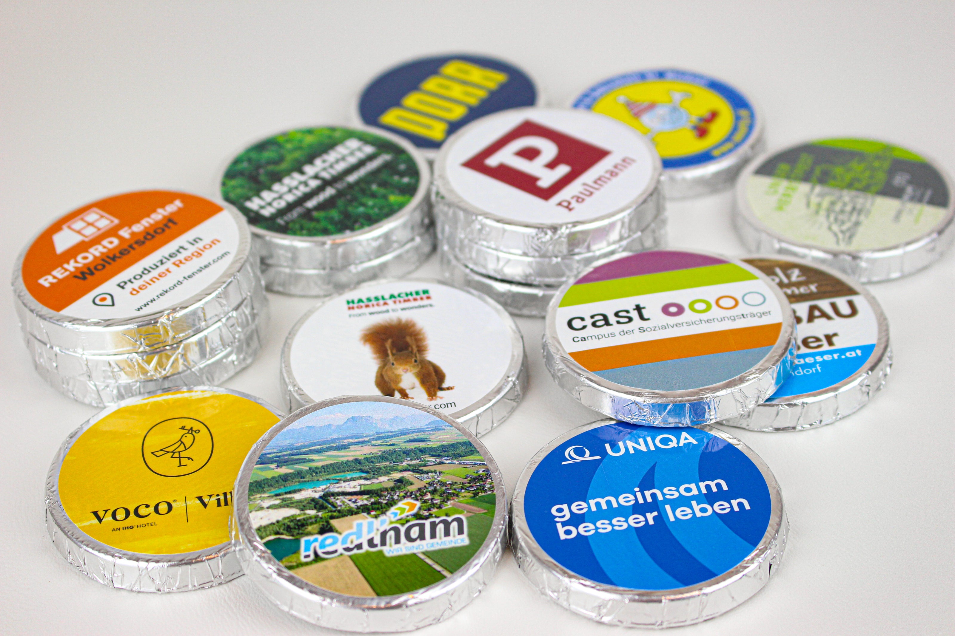 Schokotaler als Werbemittel aus Österreich in Fairtrade-Qualität