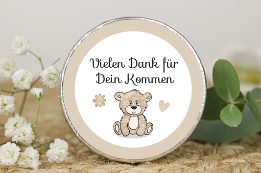 Schokotaler "Vielen Dank für dein Kommen" Bär