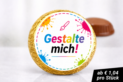 Schokotaler selbst gestalten, Taler mit eigenem Motiv oder Logo, Perfekt als Gastgeschenk, Fairtrade