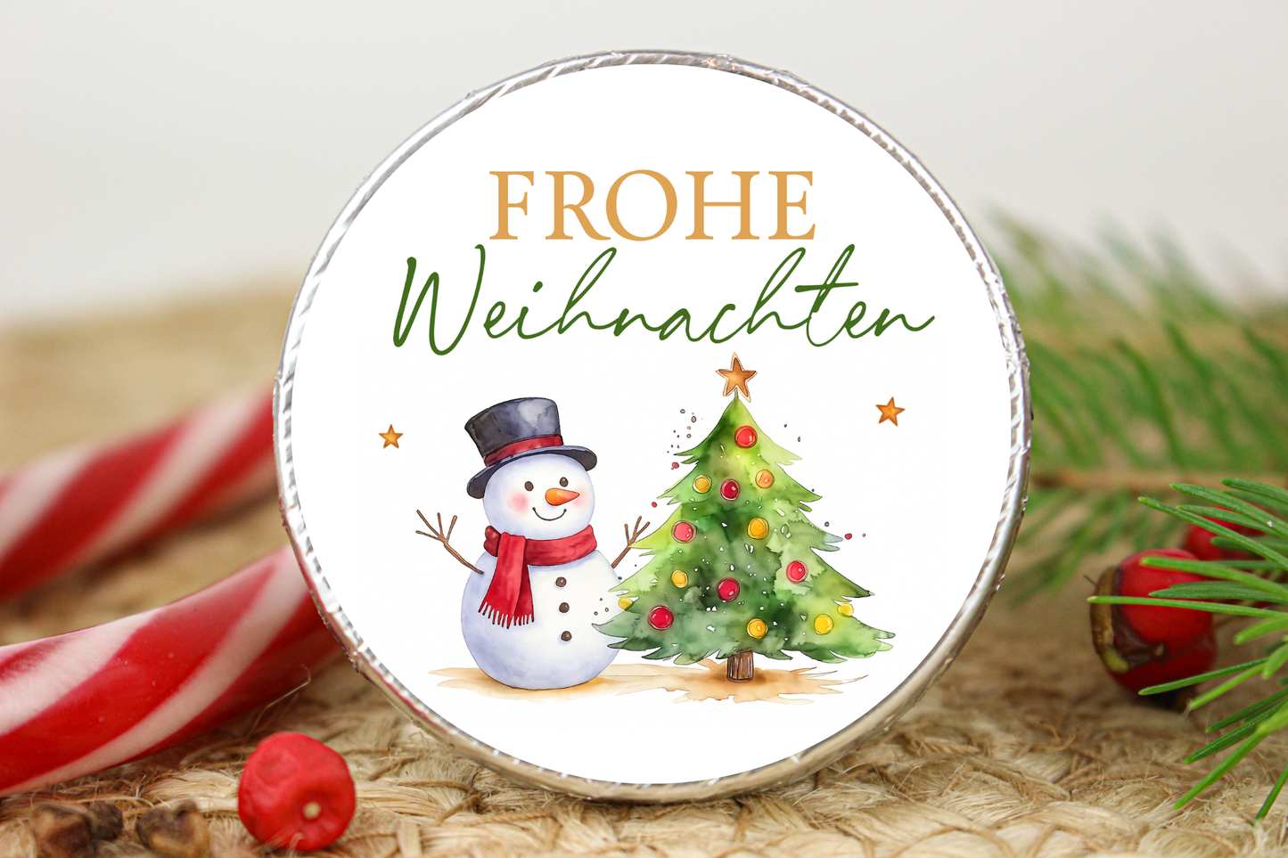 Schokotaler Motive "Frohe Weihnachten"