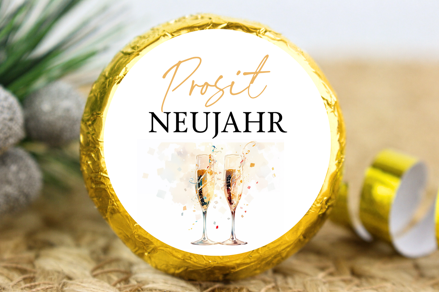 Waffeltaler "Prosit Neujahr"